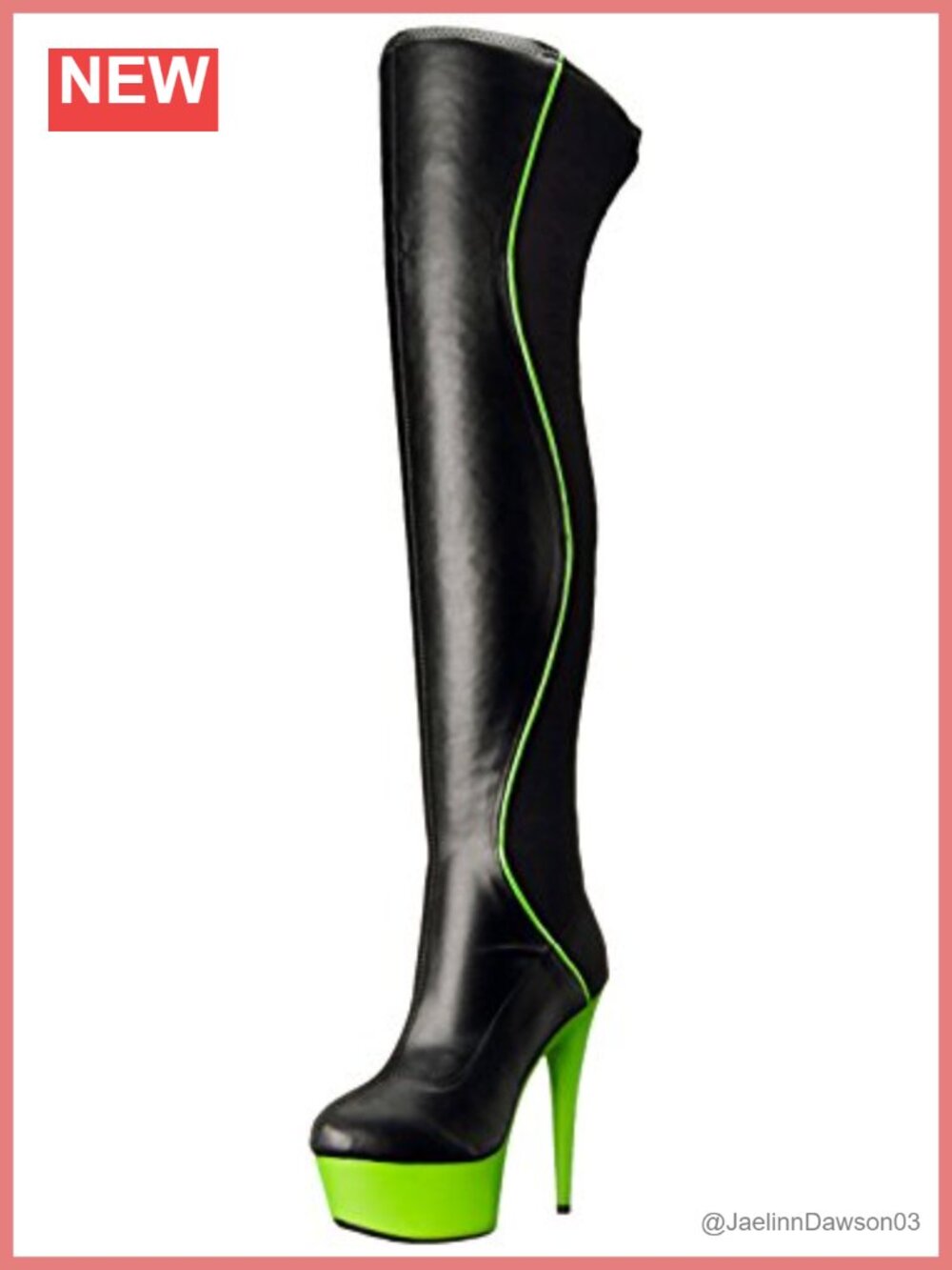 Over the Knee Boots Stiletto Heels Platform Spandex Leather Pull-on 26"